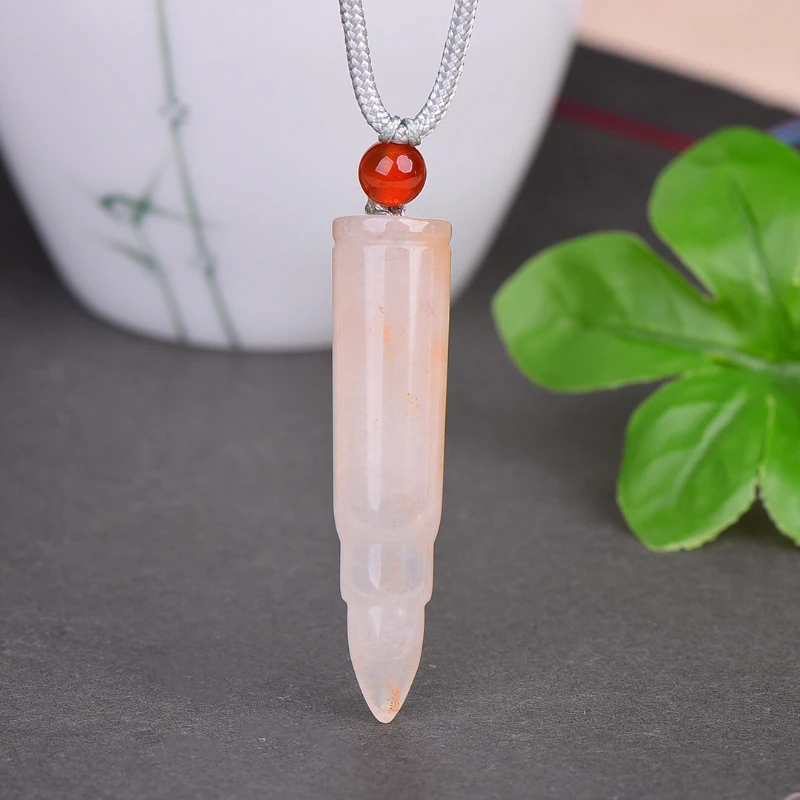 Natural gold silk jade bullet pendant, the same necklace for men and women, the pendant is fashionable, simple and original.