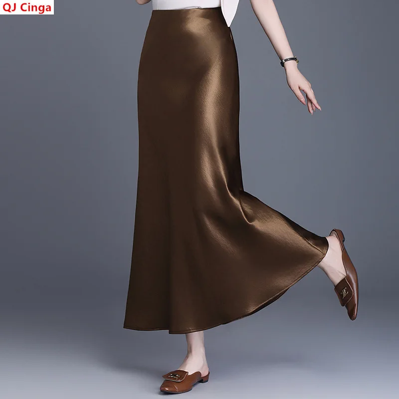 Asiatische Größen Damen Hochtaillierte Glänzende Röcke; Ein Stilvoller und Eleganter Fishtail-Rock für Frauen.
