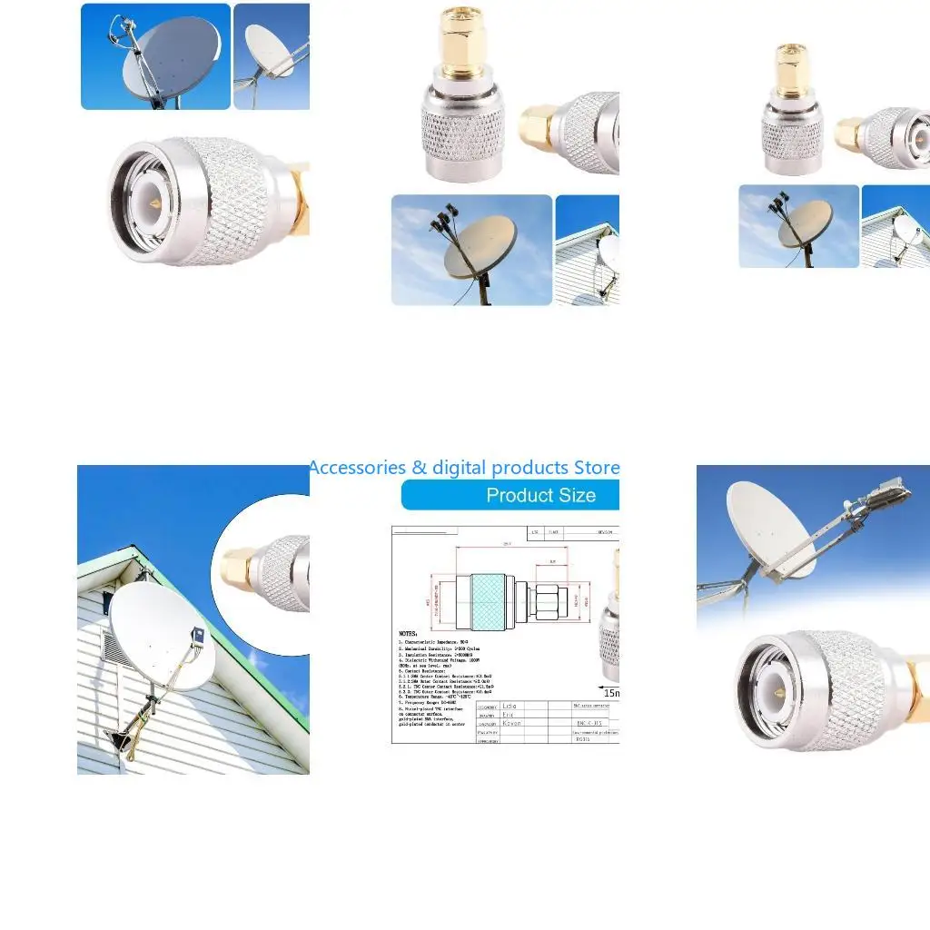 77JD Universal Adapter TNC SMA Male to Female Connectors TNC SMA Adapter Craft from Copper Computer Accessories