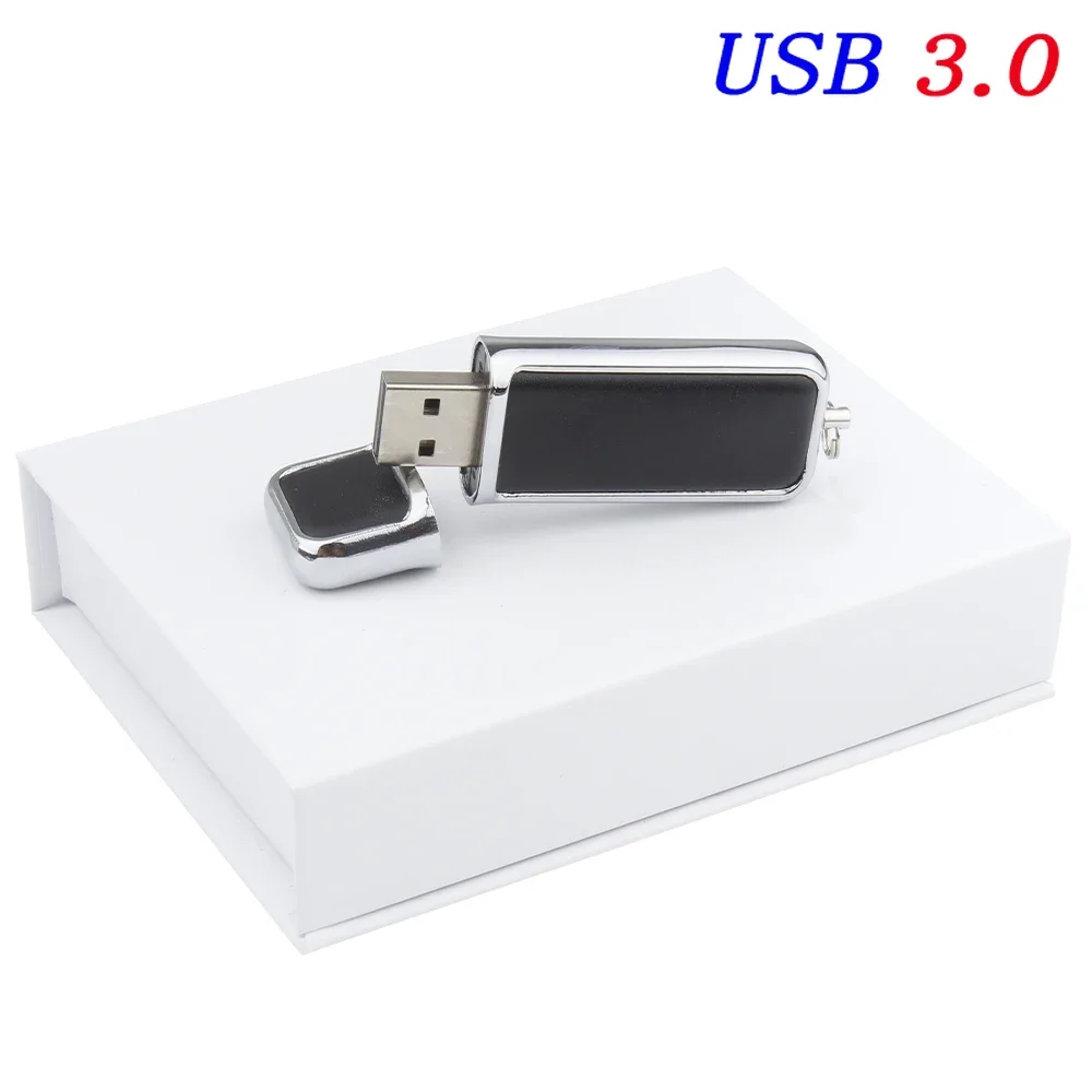 Gratis LOGO Lederen USB3.0 Flash Drive 4GB 8GB 16GB 32GB 64GB 128GB Hoge Snelheid Pen Drives Real Capaciteit Memory Stick Huwelijksgeschenken