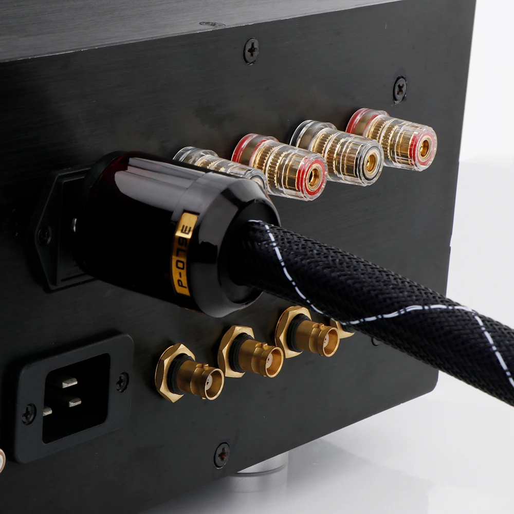 Preffair D516 Copper Conductor Power Cord Cable, Audiophile Power Cord Cable with Gold Plated 079 EU Plug and IEC Connectors