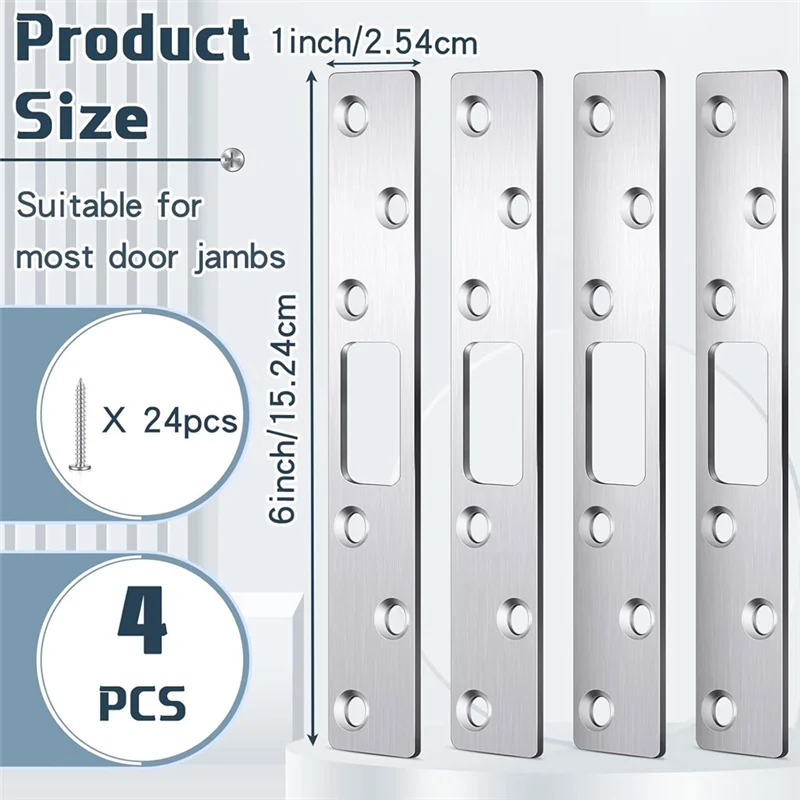 ABRS-Door Strike Plate Deadbolt Strike Plate قفل الباب لوحة الباب سترايك لوحة مزلاج الباب