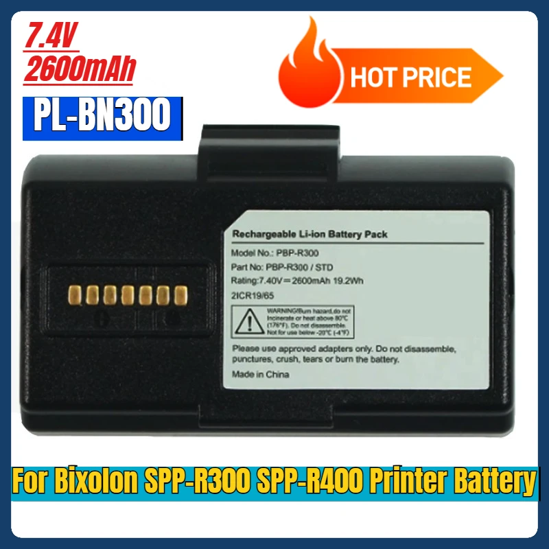 

7.4V 2600mAh for Bixolon SPP-R300 SPP-R400 Printer Battery PBP-R300