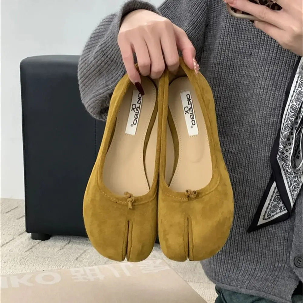 Bailamos 2024 New Women Split Toe Flats Tabi Ninja Shoes Slip On Microfiber Comfy Slippers Soft Bottom Loafers Ladies Moccasins