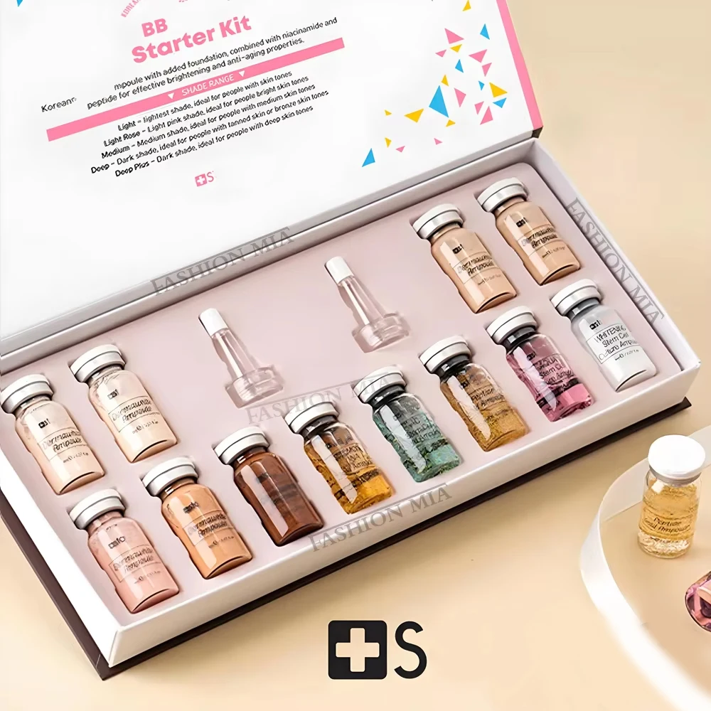 Kit de Cuidado de la Piel con Crema BB de ADN de Salmón de Corea de 8 ml, Sérum Potenciador de la Piel, Ampolla, Base de Maquillaje, Hidratante y Blanqueador