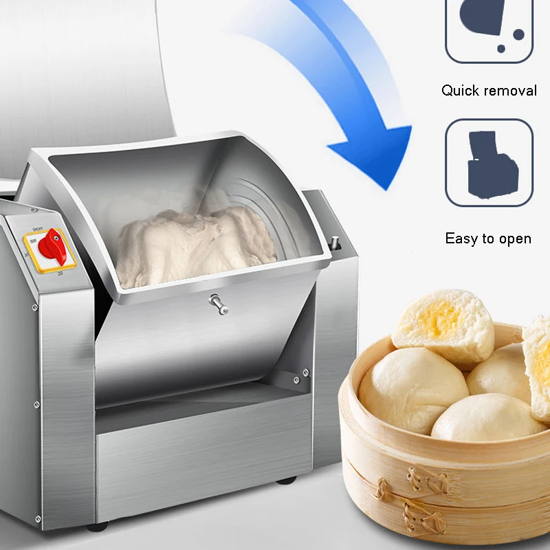 Commercial electric Dough Kneading Machine Dough Stirring stainless steel Bread mixer Pasta Make noodles 8KG flour Mixers 1500W