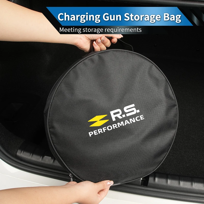 Oxford Cloth Car Charging Gun Storage Bag Trunk Small Storage Bag For Renault RS Performance Clio Megane Koleos Sandero Safrane
