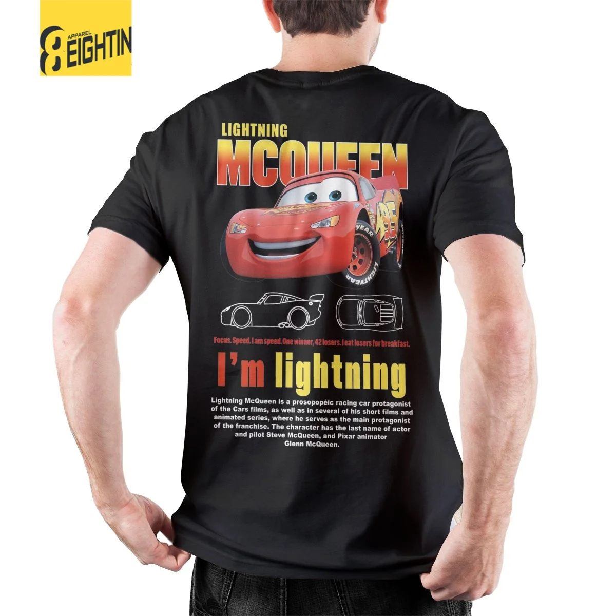 Lightning Mcqueen Cars Galaxy T Shirts Men Cotton Casual T-Shirts Round Neck Tees Short Sleeve Tops Original