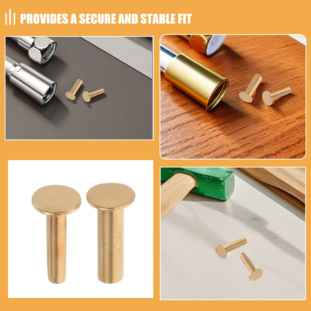 7 Pairs Suite Kitchen Knife Handle Accessories Puzzle Eggs Awning Hooks Copper Fixed Plate Rivet Installation