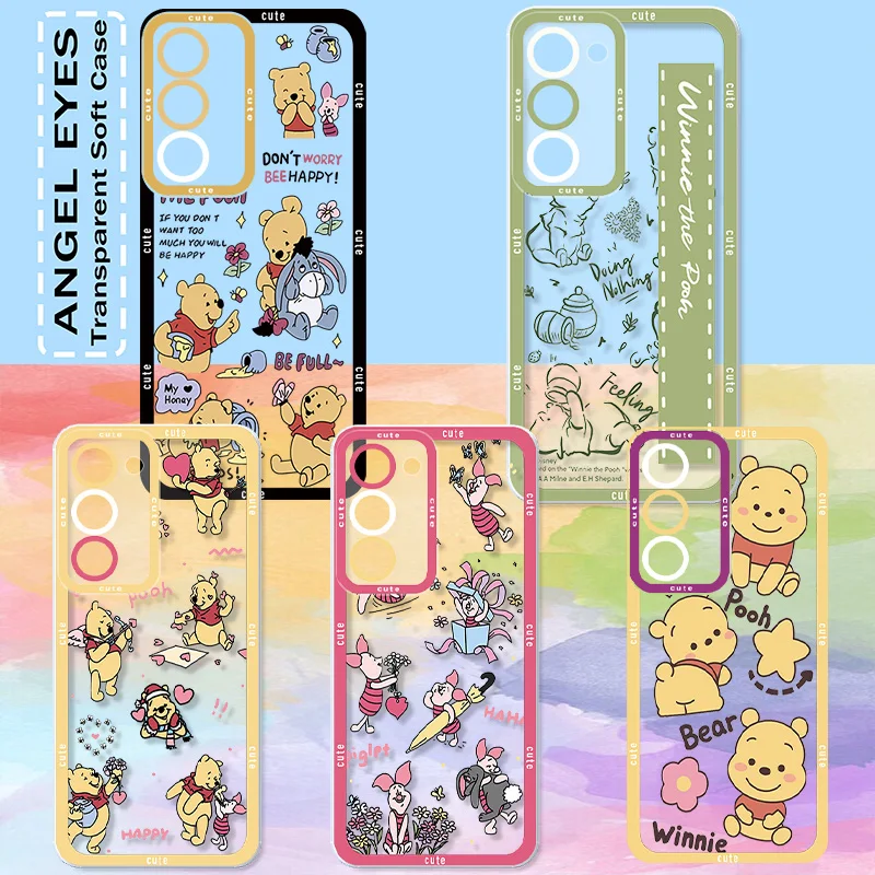 Winnie the Pooh Angel Eye Phone Case For Samsung A 24 23 22 21 20 15 14 13 11 10 05 04 03 02 S E Core Funda Shell Soft Cover