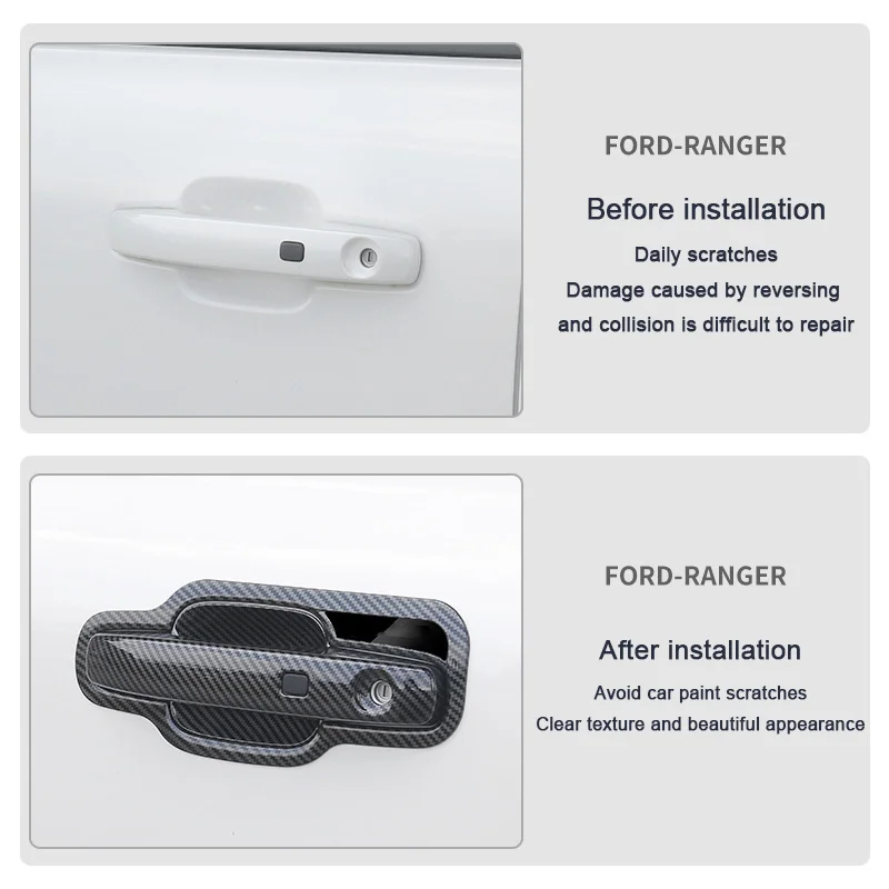 

Внешние аксессуары для автомобиля для Ford Ranger Wildtrak T9 2022 2023 2024 2025 дверная чаша, крышка рамы, хвостовая коробка, декоративная полоса