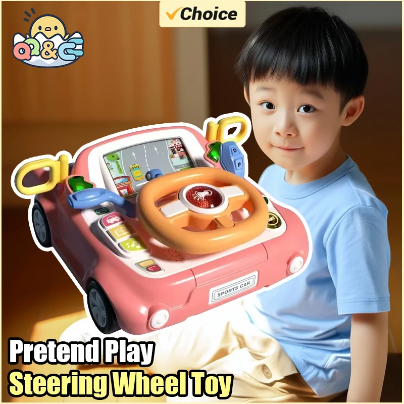 

Baby Musical Interactive Educational Toy Steering Wheel Drive Toy Simulated Driving Racing Car Pretend Play Game with Music Toys