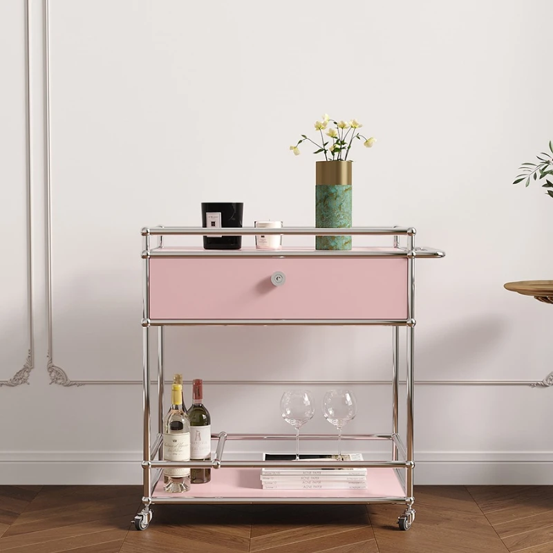 

Movable dining car medieval trolley rack light luxury modern style simple side few ins small coffee table