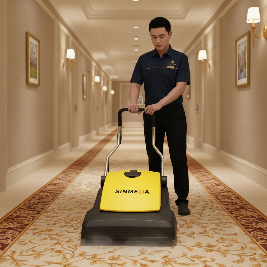 

New Hand Push Innovative Design Efficient Carpet Cleaning Machine 35L Dust Bag Carpet Vacuum Cleaner 660mm Width