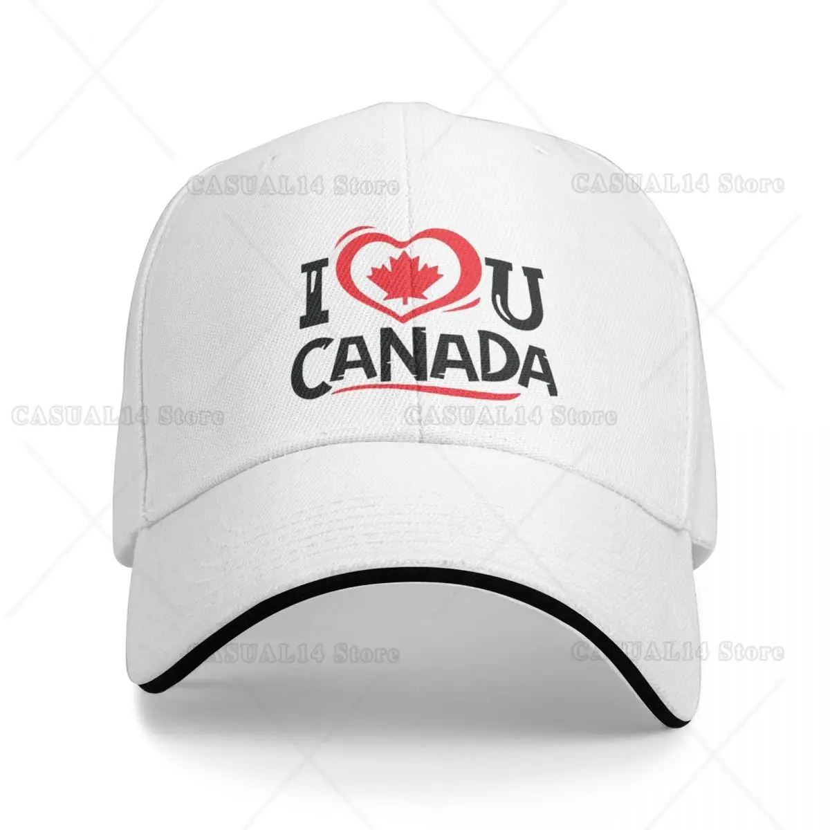 

I Love Canada Logo Maple Leaf Printing Baseball Cap for Men Leisure Womens Snapback Caps Casual Dad Hat