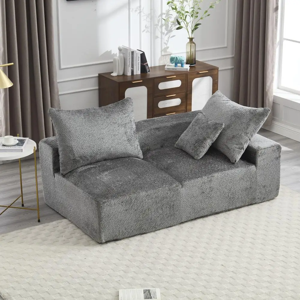 أريكة United We WIN Chenille Loveseat أريكة مريحة لشخصين مريحة للجلوس في صالة كسول للمساحات الصغيرة لغرفة المعيشة #5
