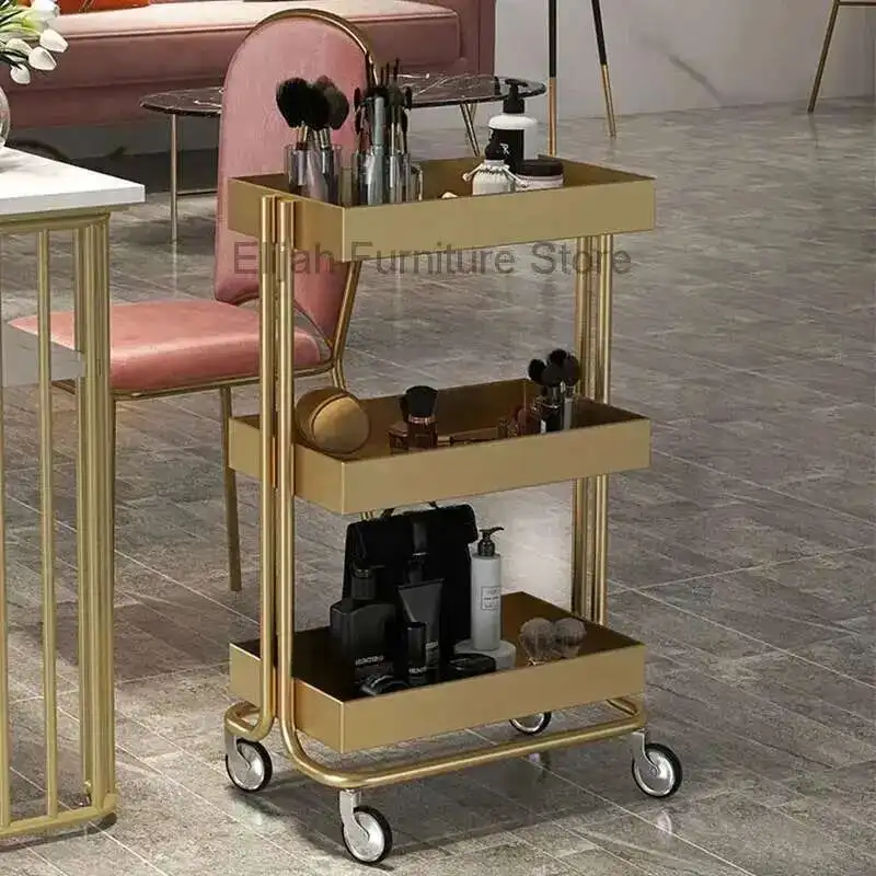 

Food Serving Cart Beauty Salon Organizers Trolleys Mobile Makeup Trolley Manicure Support Hairdresser Rollers Roulette Storage