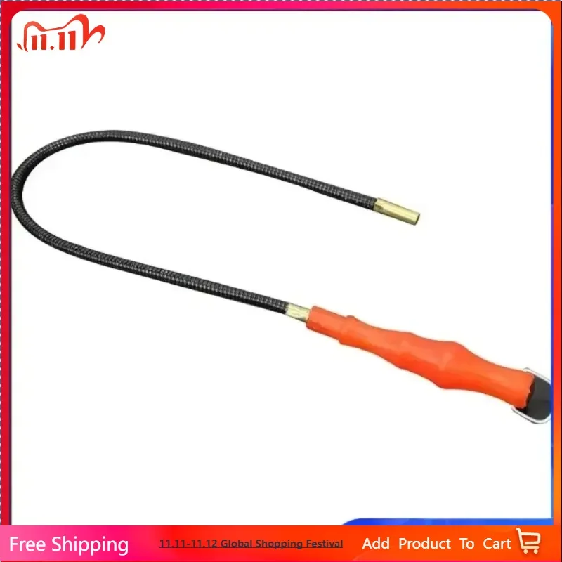60cm LED Light Magnet Garage Tool Flexible Magnetic Pickup Repair Pick Up Red Plastic Handle Bendable Metal Grabber