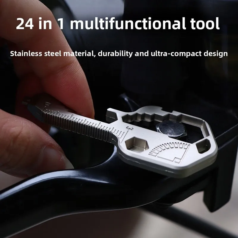 24All-in-one key tool Multifunctional stainless steel keychain Creative gadget key EDCKey tool