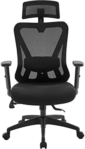 

Office Desk Chair, Ergonomic Computer Desk Chair with Adjustable Headrest Armrests and Lumbar Support, High Back Executive Swive