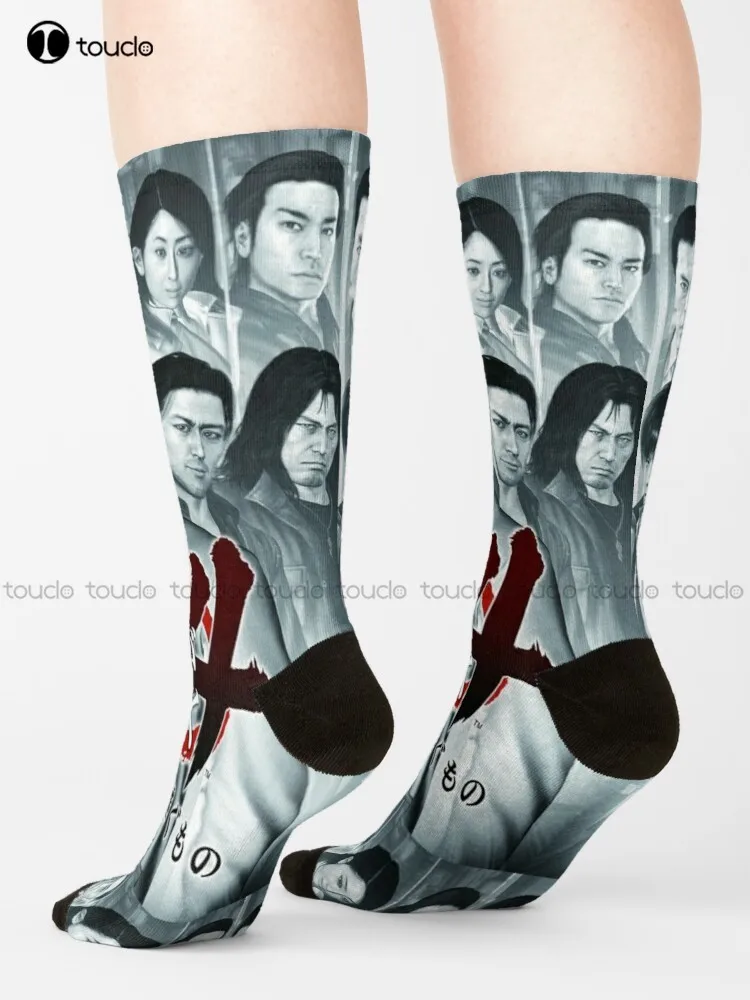 Yakuza 4 Japanese Poster Yakuza Goro Majima Kiryu Kazuma Socks Slouchy Socks For Women Comfortable Best Girls Sports New Popular