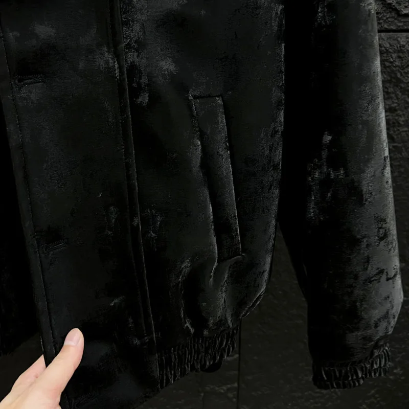 WVGA خريف شتاء جديد رجل الحبر نمط العصرية عاكسة بدوره إلى أسفل طوق جاكيتات المتخصصة شيك عادية مبطن الكتف معاطف W14800 #6