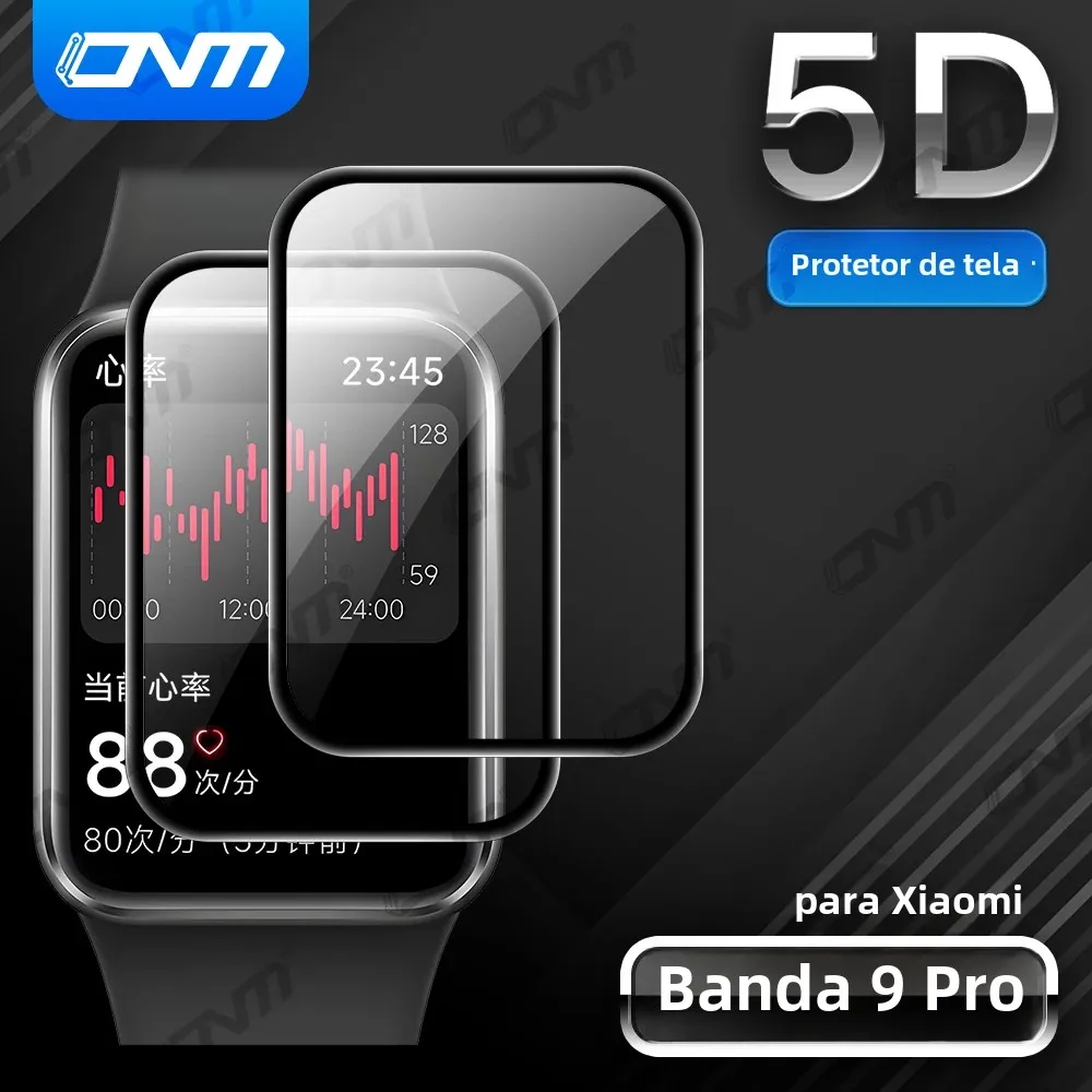 Película protetora 5D para Xiaomi Mi Band 9 Pro Protetor de tela Película macia antiarranhões Acessórios MiBand 9 Pro (não é vidro)