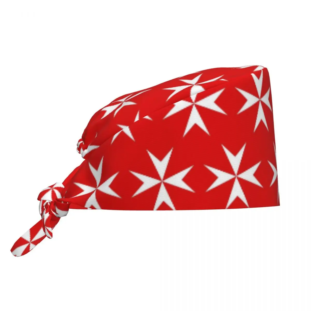 Maltese Cross Flag Scrub Hat Doctor Working Surgical Cap Men Women Adjustable Nursing Caps for Dentist