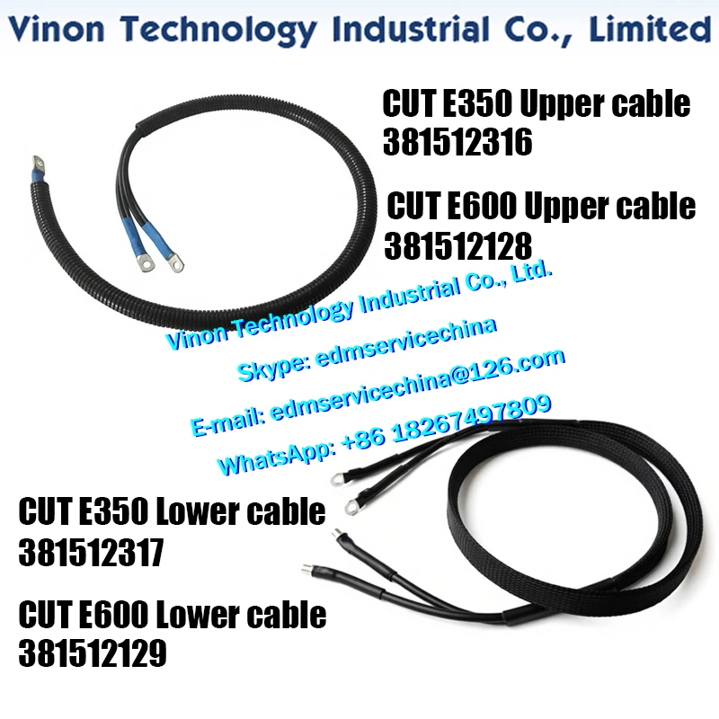 381512316 CUT E350 Oberes Kabel, 381512317 Unteres Kabel. 381512128 CUT E600 Oberes Kabel, 381512129 E600 Unteres Kabel AgieChar mille – Detail 1