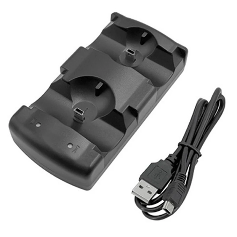 

Dual Charger USB Dual Charging Power Base Charger For Sony PS3 Move Controller And Mobile Navigation Durable