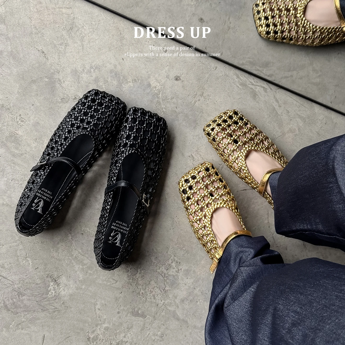 2026 new summer women sandals natural leather 22-25cm microfiber weave+sheepskin buckle mary janes women shoes fashion
