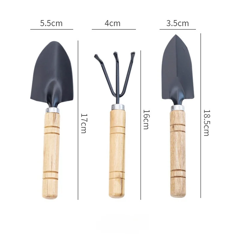 Household flower planting shovel gardening tools three piece green plant meat loosening shovel iron shovel potted flower shovel