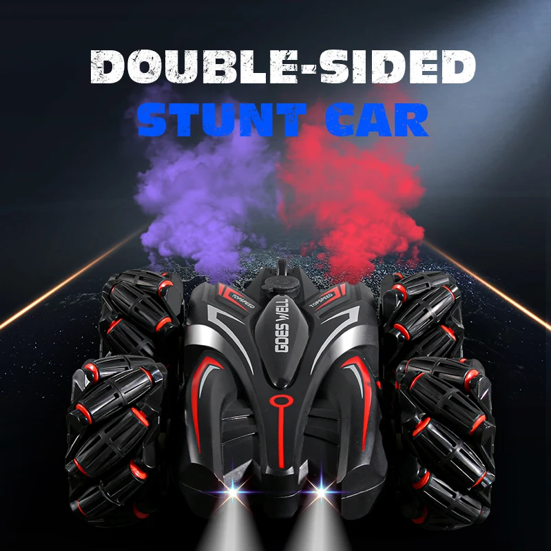 2.4G Double-Sided Stunt Car, Drift Remote Control Car, Gesture-Sensing Light Double-Spray Children's Toy Remote Control Car