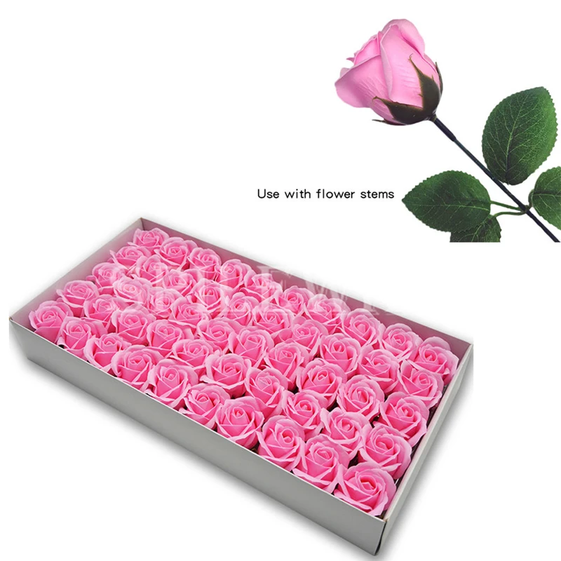 24/50Pcs Artificial Soap Roses for Wedding Decoration DIY Party Valentine\'s Day Bouquet Headwear Birthday Gift Giving Annivers