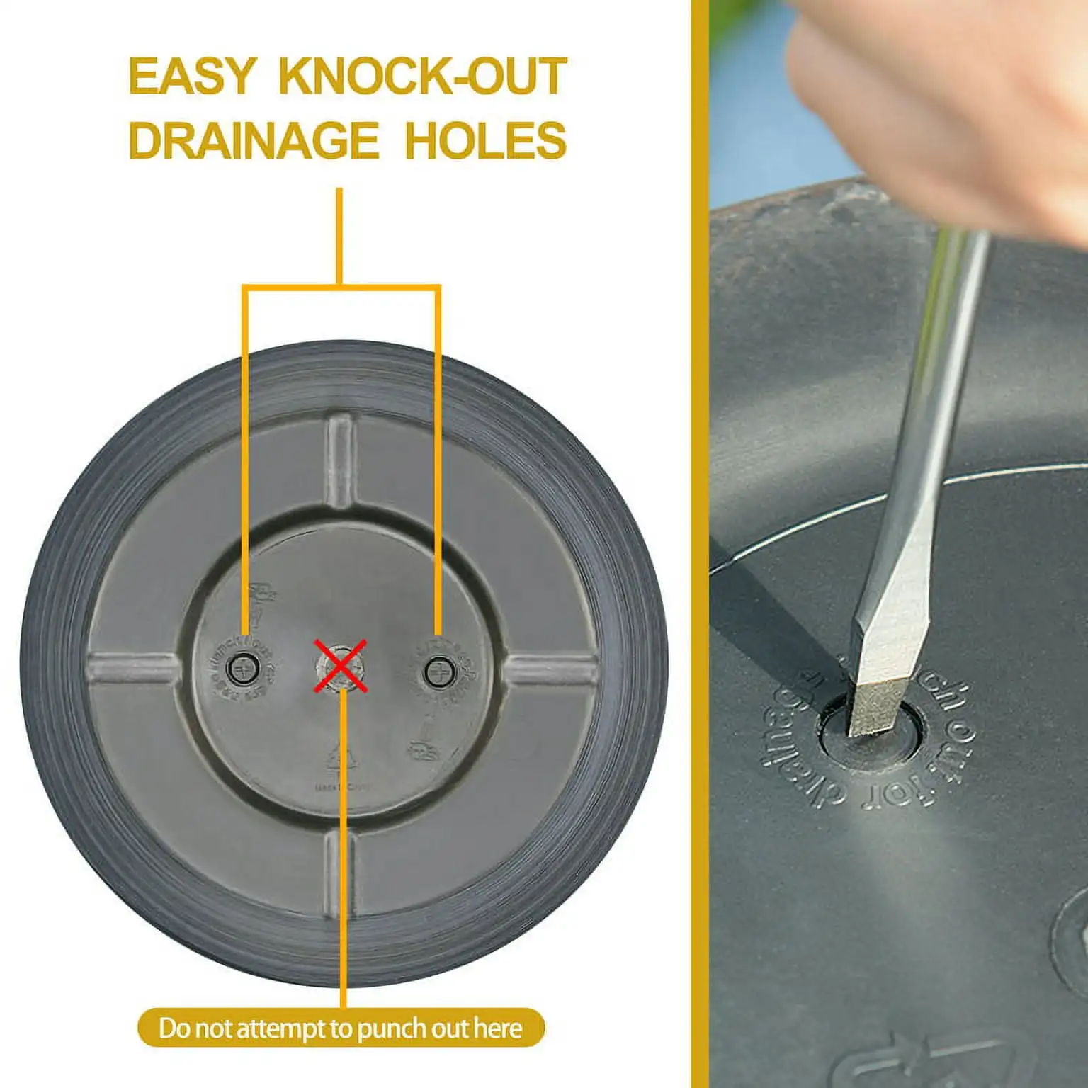 نهر Macetero de Resina Reciclada Azul، 12 × 12 × 10,4 Pulgadas