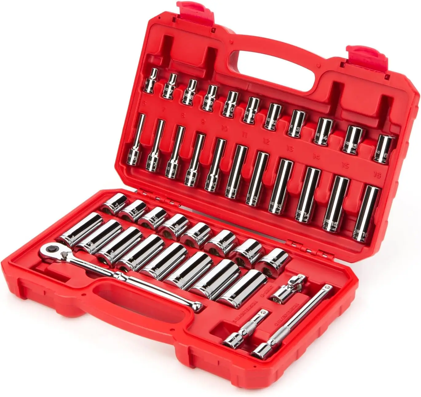 3/8 Inch Drive 6 Point Socket Ratchet Set 42 Piece 6 24 Mm