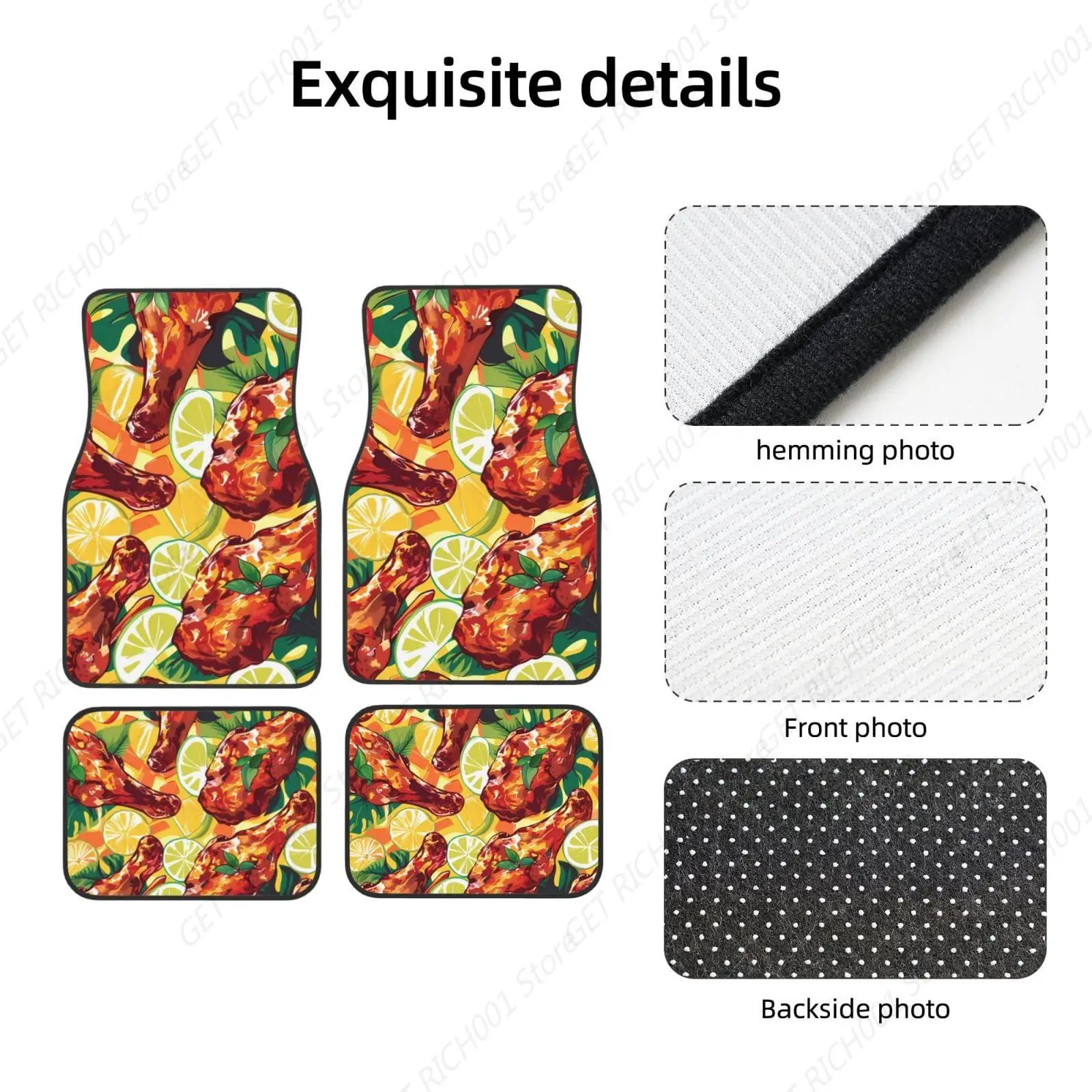 Alfombras Hawaianas Con Forma Pollo، Alfombrillas Para Coches، Accesorios Para Automóviles، Alfombrillas Lanteras Y Traseras Di