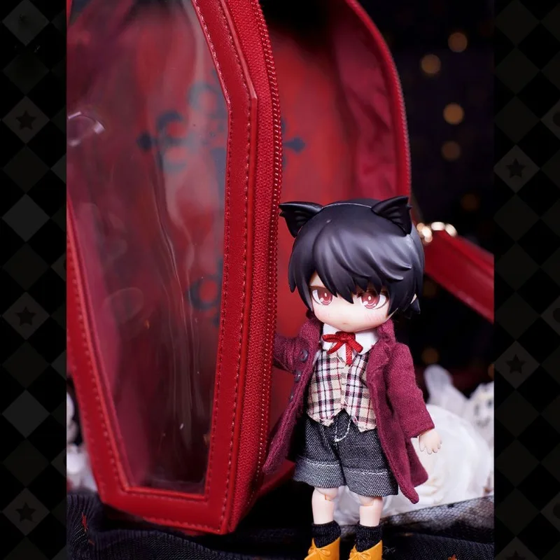 OB11 BJD Doll Coffin Mini Bag trasparente Gothic Banpaia Vampire Coffin Girl Storage Box borsa a tracolla Vampire Coffin Storage Box