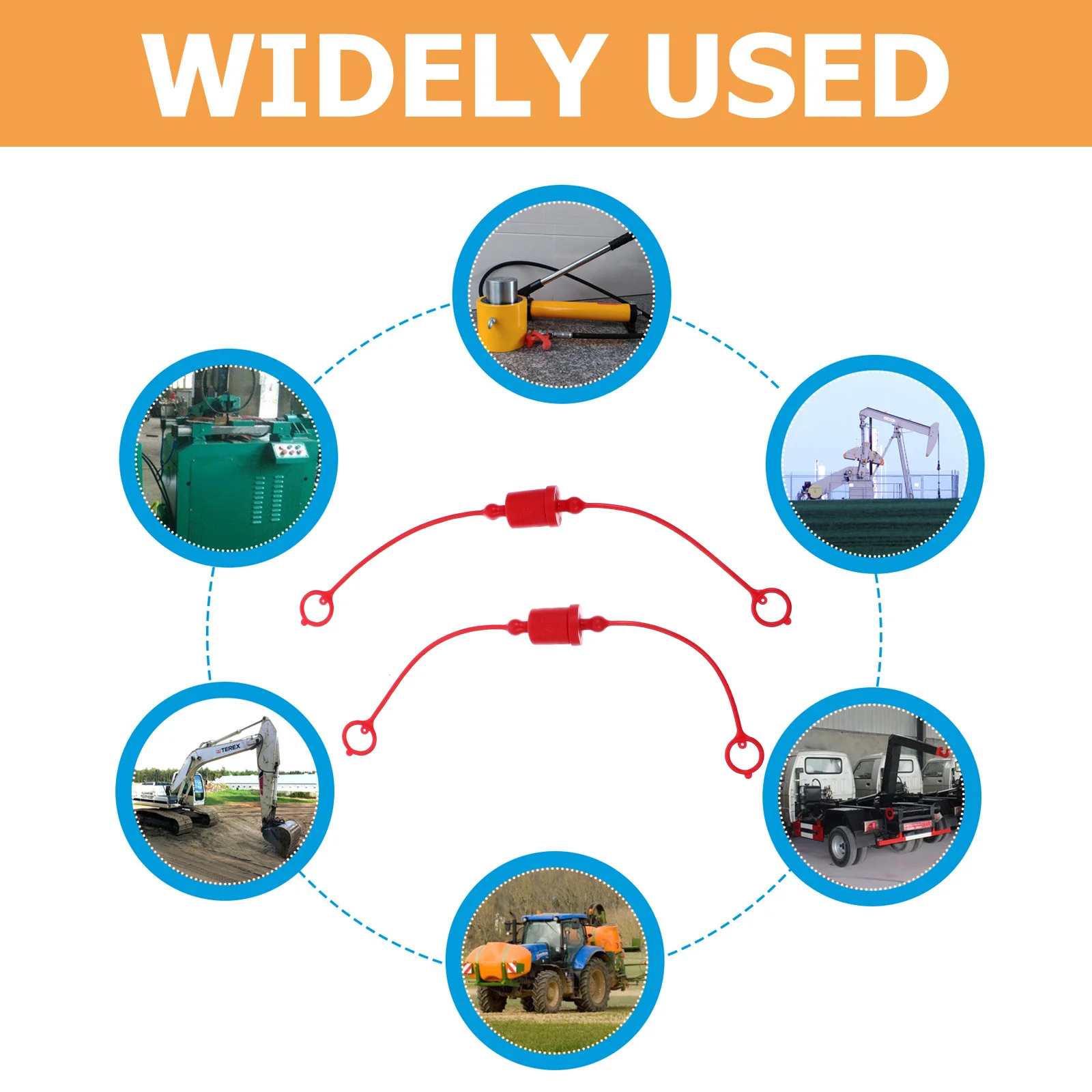 2 Sets Hydraulic Quick Coupling Dust Caps NPT Threaded Connectors PVC Easy Install Portable Practical Use