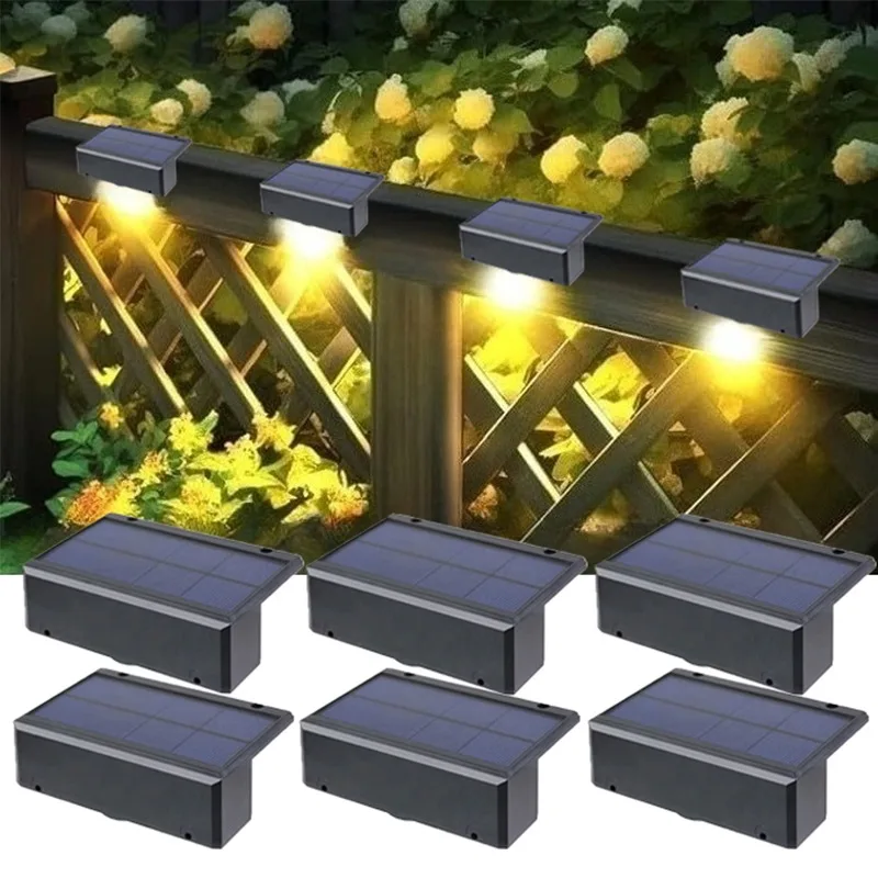 

1/2/4/6 Solar Light Set for Outdoor Stairs Outdoor Staircase Waterproof Solar Light Set Staircase Courtyard