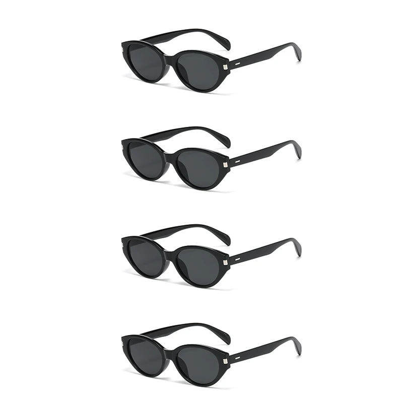 

Набор из 4 женских солнцезащитных очков «кошачий глаз» разных цветов, универсальные модные солнцезащитные очки для путешествий и отдыха