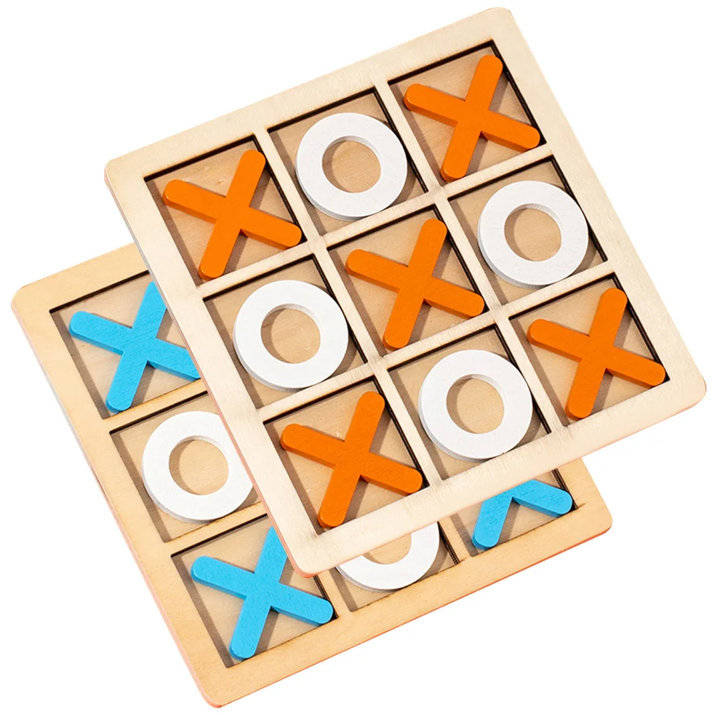 2 Sets Holzkappen-Familienbrettspiele, Puzzle-Spielzeug, Schach für Kinder, Kinder, Erwachsene