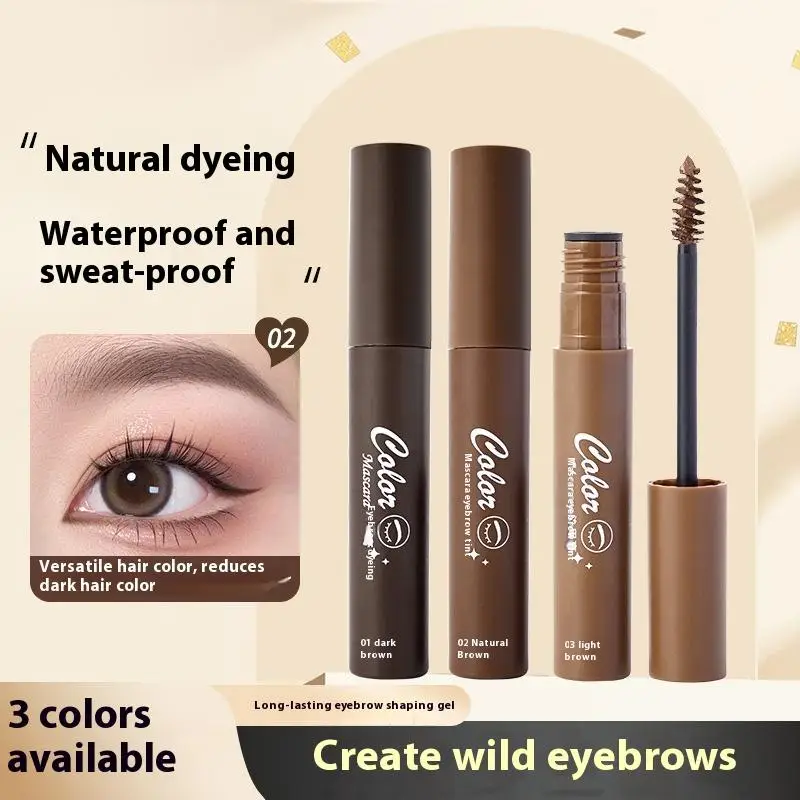Liquid Dyeing Eyebrow Cream Long-lasting Waterproof Natural Dark Brown Eye Brow Tint Eyebrow Enhancer 3 Colors Mascara Cosmetic
