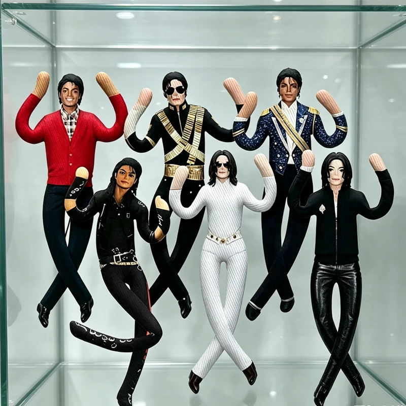 

New Hot Style/;' Michael Jackson Cosplay Prop Doll Plush Stuffed Figure Dolls Room Decoration Abstract Joint Mobility Props Gift