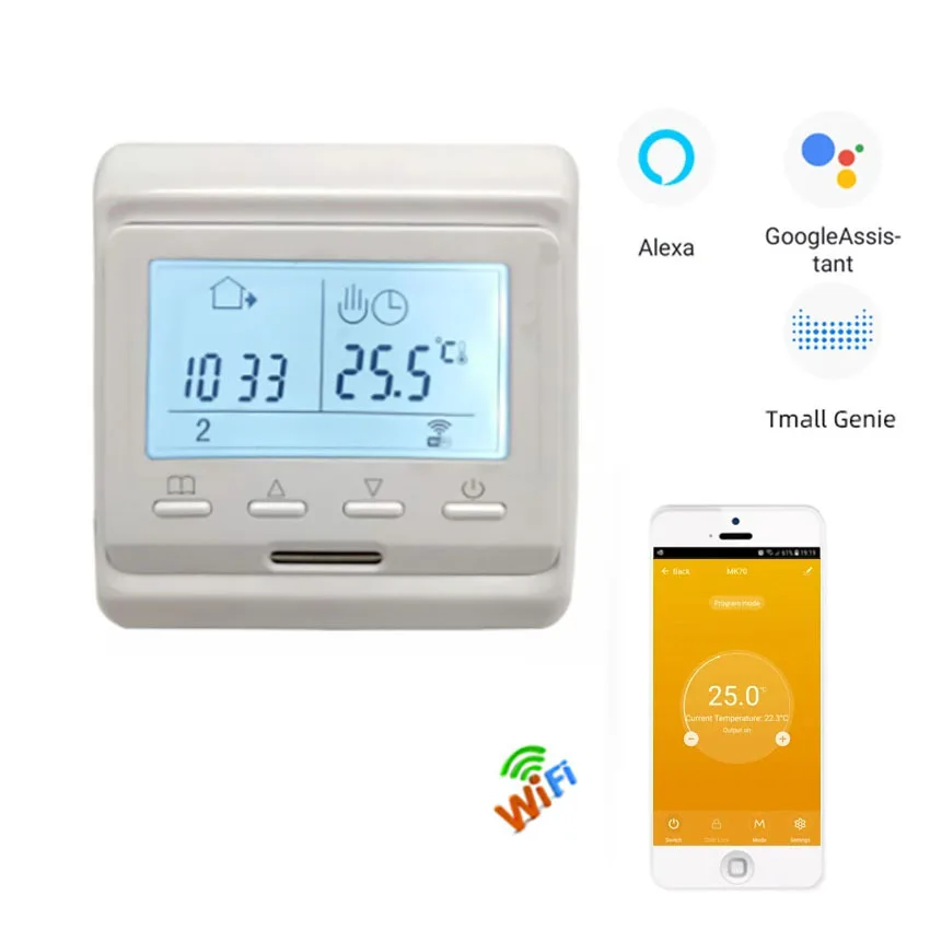Floor Heating WiFi Weekly Programming Thermostat Electric Water Heating Thermostat Digital Display Temperature Controller