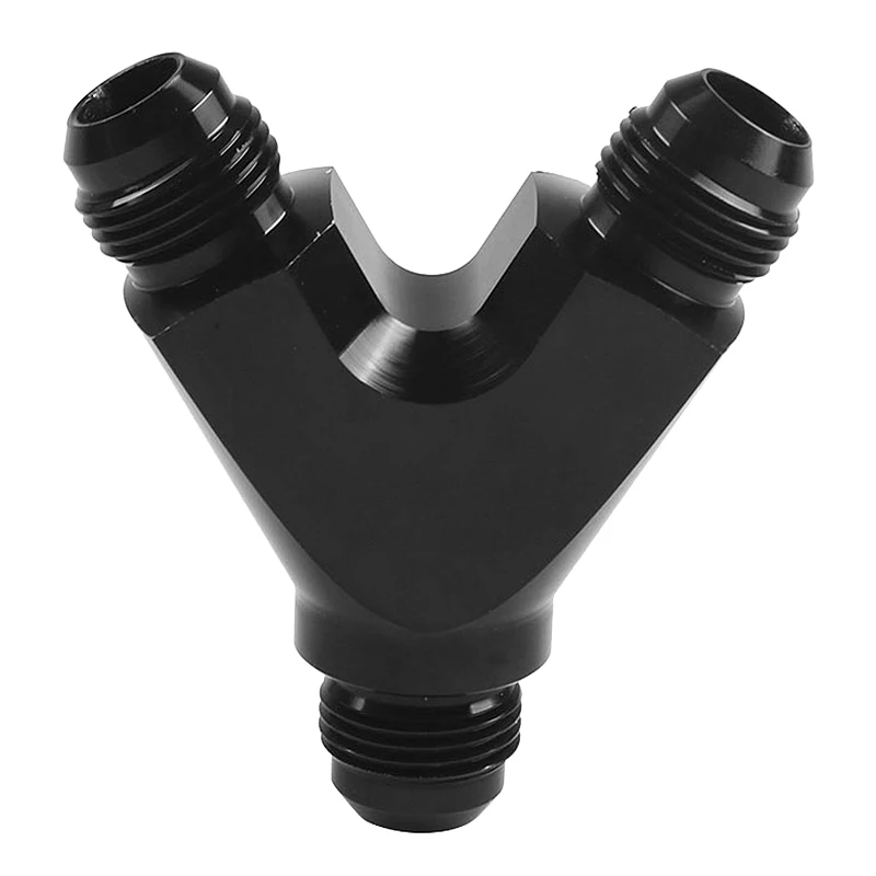 3-Way Y-Block Fitting Adapter AN10 10-AN Male to AN10 10-AN Male BLACK