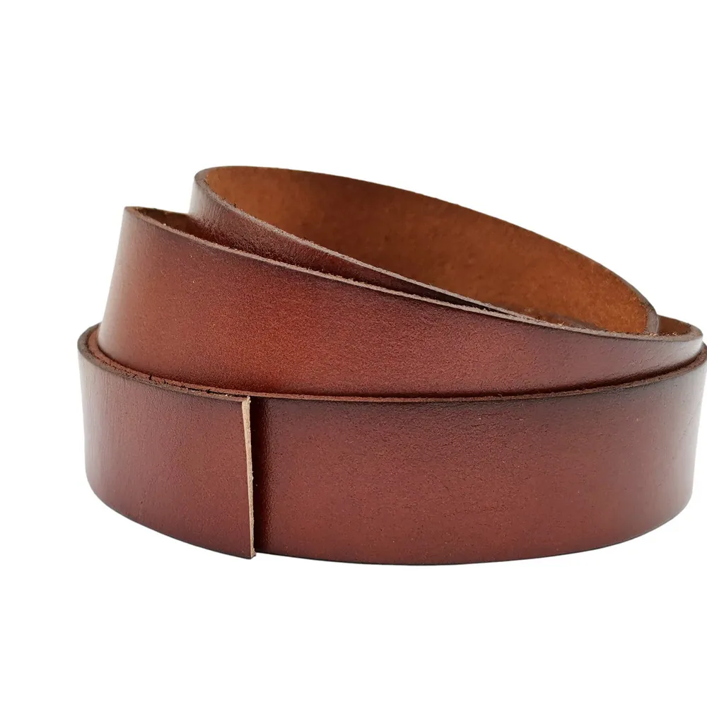 1 Yard 20mm Wide Distressed Brown Flat Genuine Leather Strip Cowhide Made 20mmx2mm Leather Band