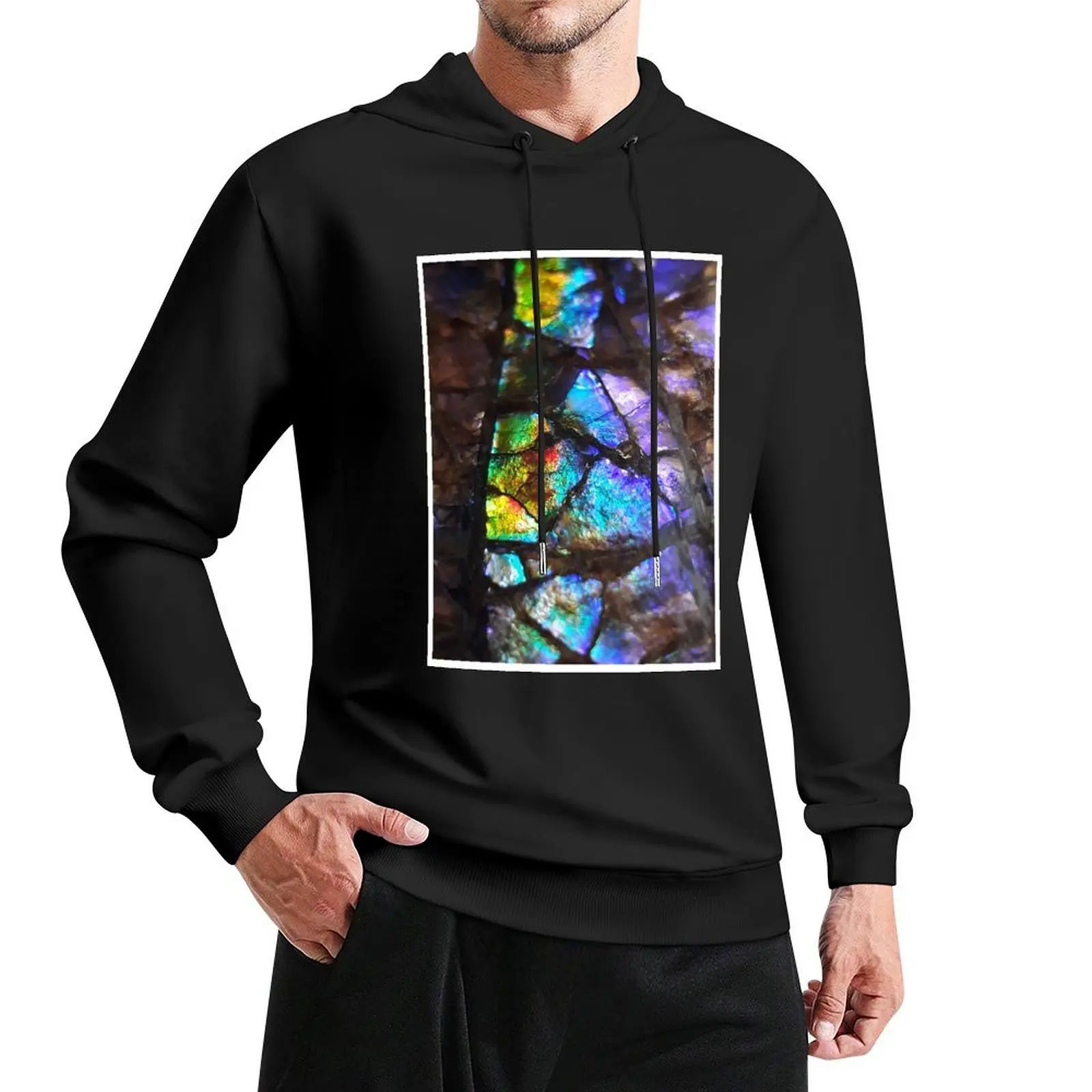 

Rainbow ammolite Pullover Hoodie aesthetic clothing men clothes tracksuits