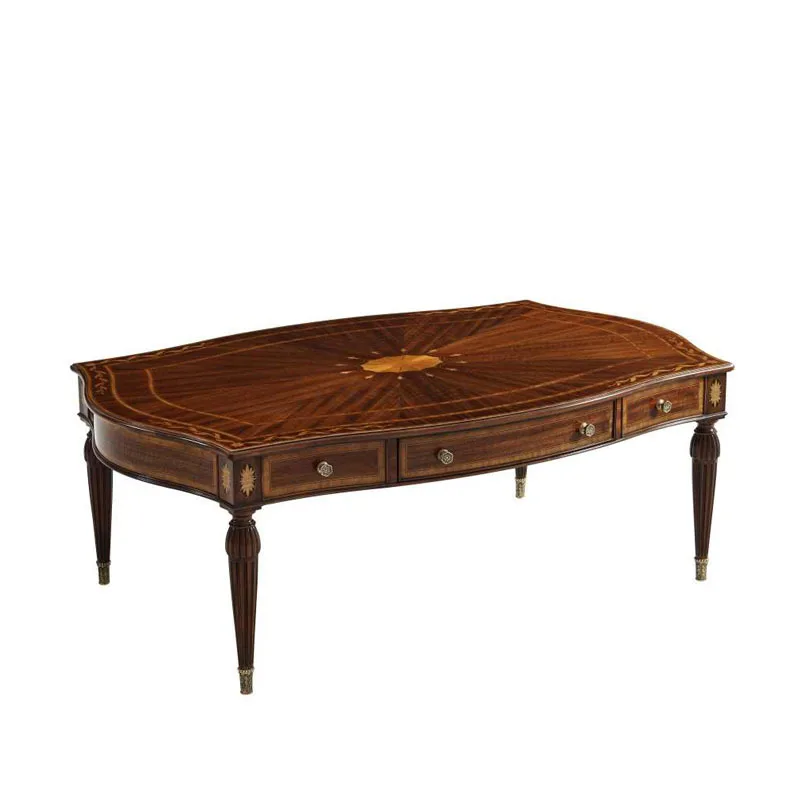 

Neoclassical Alexander living room coffee table, European solid wood court, carved coffee table, villa castle furniture