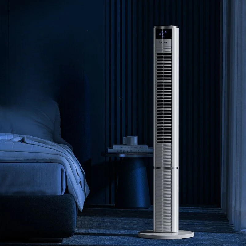 

Башенный вентилятор для спальни, вентилятор, который выдувает холодный воздух, осциллирующий вентилятор, поток воздуха 28 футов/с, 3 скорости + 2 режима, бесшумные безлопастные вентиляторы 23 дБ